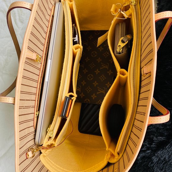 👑 NEW! Neverfull GM MM LV purse organizer insert with zippers for Louis Voution - Picture 10 of 16
